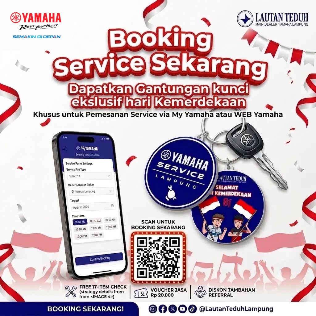 Booking Service Sekarang, Dapat Gantungan Kunci Eksklusif Kemerdekaan!
