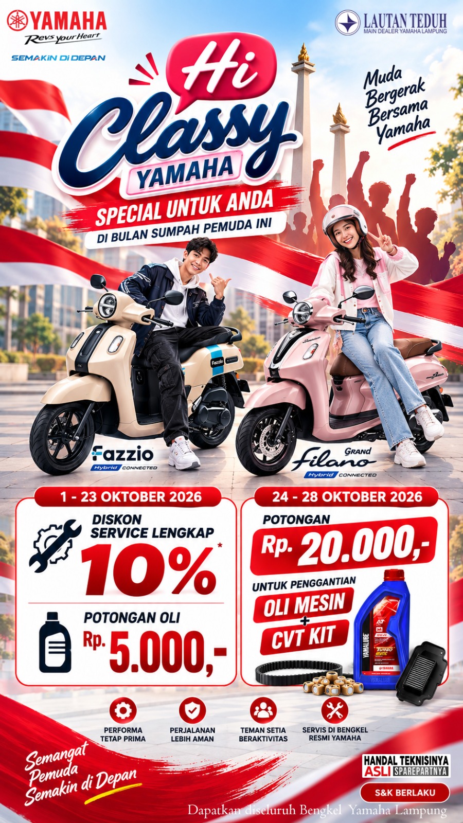 Promo Service Spesial Sumpah Pemuda untuk Pengguna Fazzio & Grand Filano
